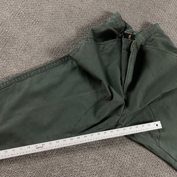 Browning Double Knee Front Pants Men's 38 x 32 Green Briar Field Hunting Canvas - Picture 12 of 14
